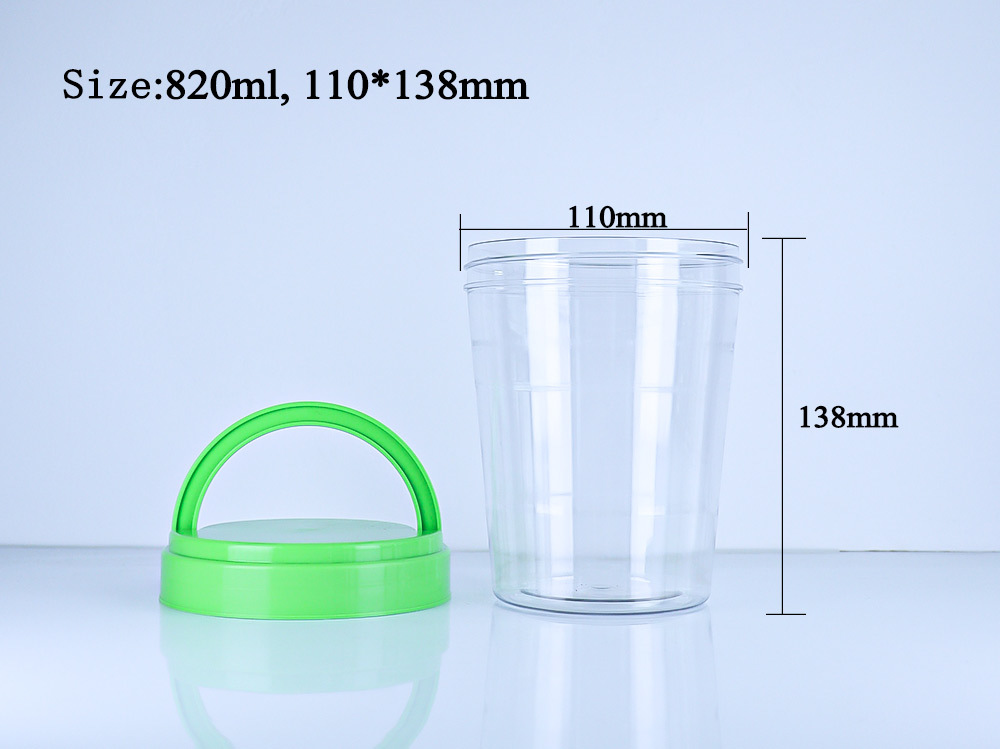 Plastic Transparent Wide Mouth Jar Handle Lid FSSC22000 EU Tested Round Snack Jar Manufacturer