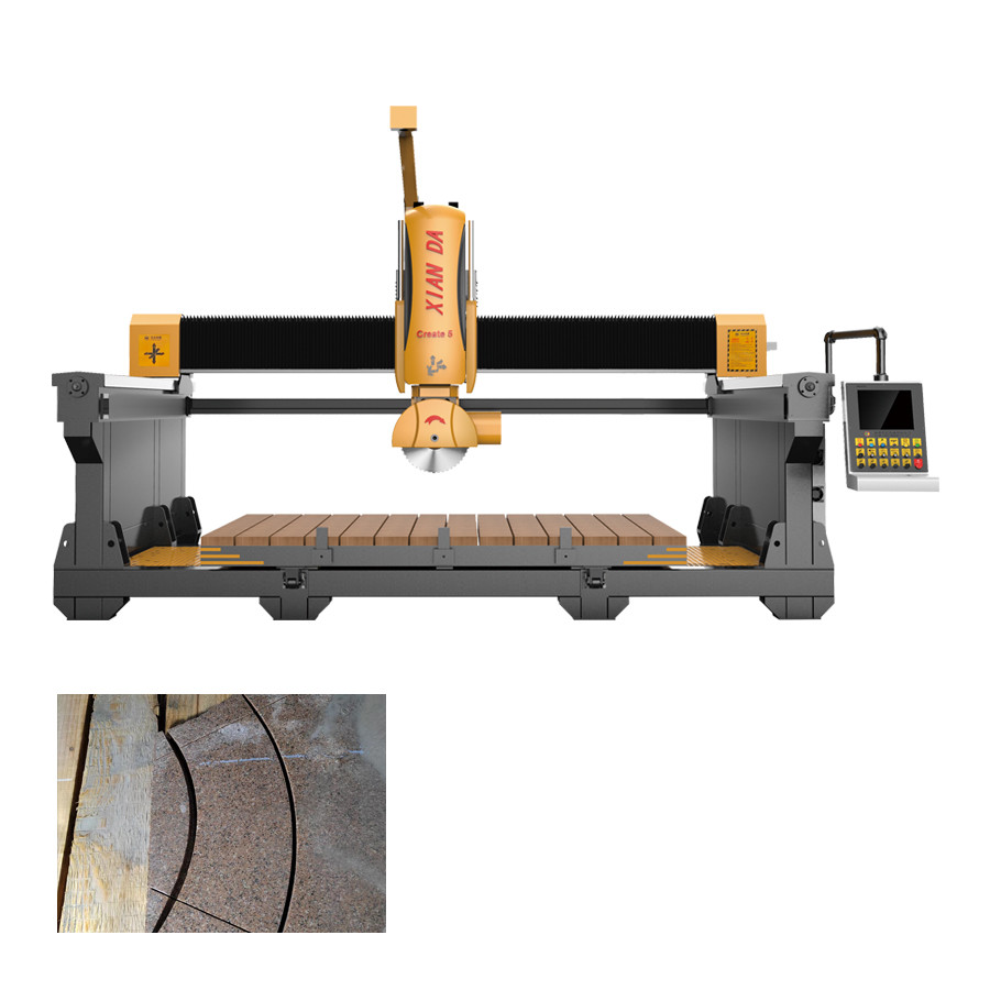 Мост лезвия оси управлением 5 CNC вращая режа филировальную машину для гранита