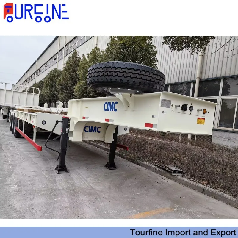 80 Ton Heavy Duty Three Axle Low Bed Semi Trailer  for Excavator Transport