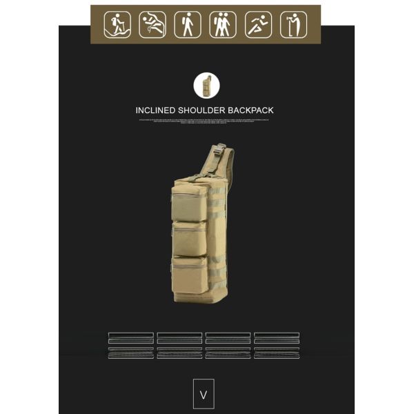 Портативная сумка из оксфордской ткани 15L 900D с 3 наружными карманами 16*16*50 см