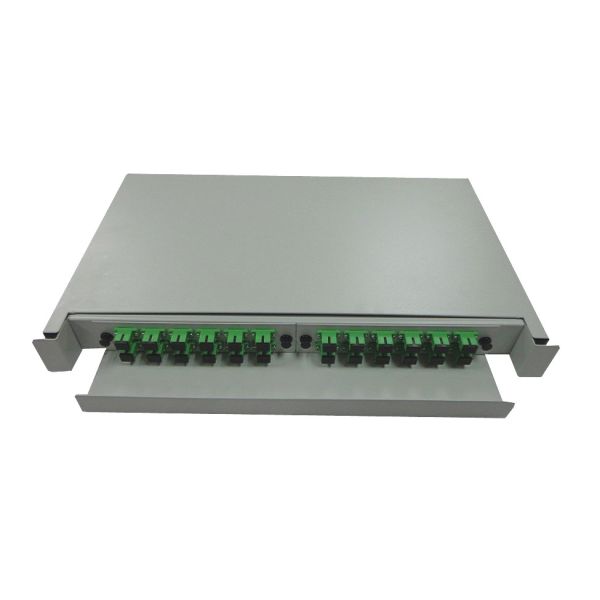 ODF 19'' 1U Sliding 48LC 24SC Fiber Optic Distribution Box