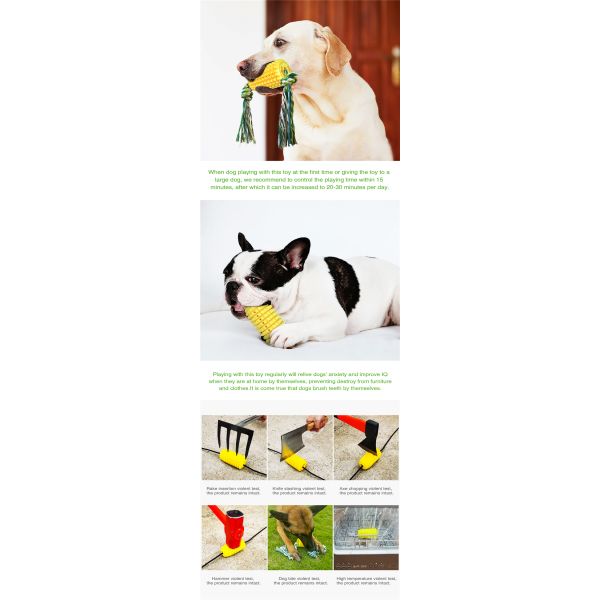 7.58 OZ Corn Molar Stick Pet Chewing Toy TPR Toner Rope Material