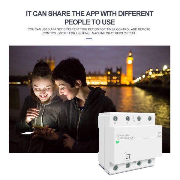 Din Rail WIFI Circuit Breaker Switch Remote Voice Control by Ewelink APP for Home mcb timer 110V 220V 380V
