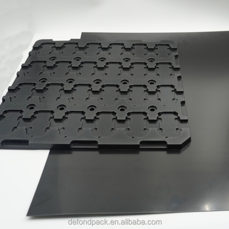 Factory Custom  Black Vacuum Forming Tray for Electronic China Manufacturer Customized PET Plastic Blister Tray Packaging