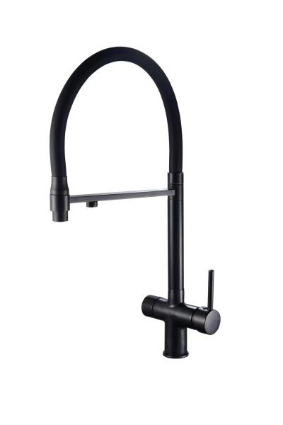 Convenient And Elegant Pull Out Kitchen Faucet With Ceramic Valve Core For Various Kitchen Decoration Styles