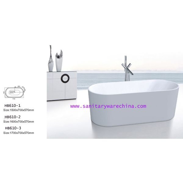 Bathtubs, freestanding Bathtub without faucet , hand shower HB610