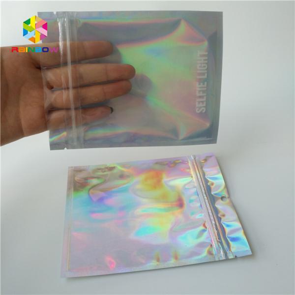Brightly Laser Cosmetic Packaging Bag  With Clear Front / Back Holographic
