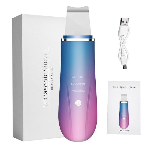 Handheld Portable Ultrasonic Scraper Facial Beauty Device Ion Skin Scrub