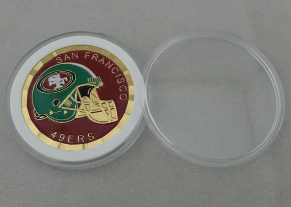 3/4 Inch San Francisco Personalized Coin, Diamond Cut Edge With Plastic Coin Box Packing