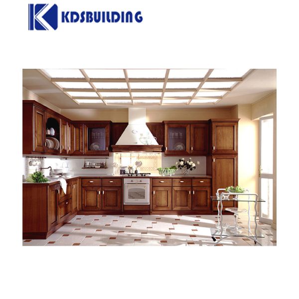 Высокосовременный массивный деревянный дизайн кухни из желтого шкафа, деревянный шкаф для кухни