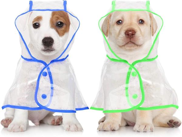 Pet Dog Raincoat Clear Pet Waterproof Clothes Hooded Rain Jacket Puppy Rain Poncho Pet Rainwear for Small Medium