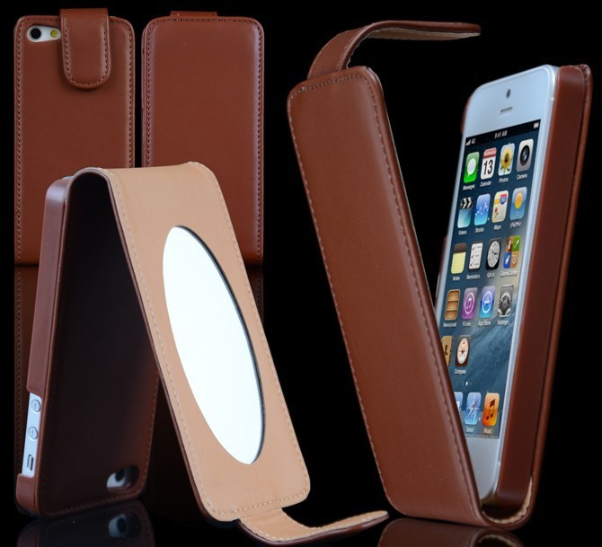Custom Colorful PU Leather Wallet Case With Mirror For Shocking Proof