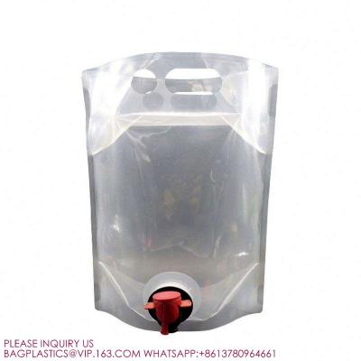 Dispenser Bib Bag Laminated Aluminum New Products 2L 3L 5L Stand Up Pouch Spout Beverage
