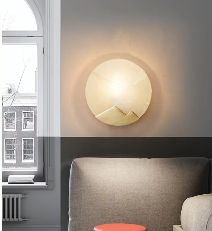 Luxury Alabaster Bedroom Bedside Wall Lamp Creative Staircase Aisle Art Decoration Background LED Wall Light