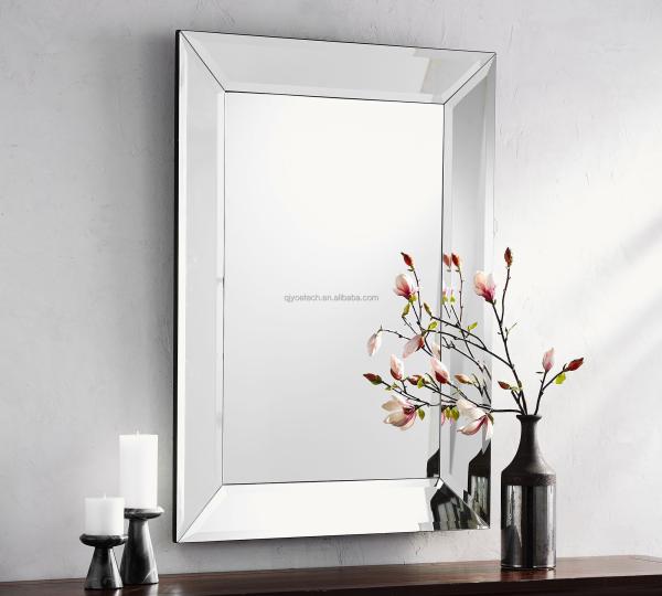Modern Design Style Frameless Silver Decorative Float Glass Wall Mirror for Bedroom Dressing Bathroom