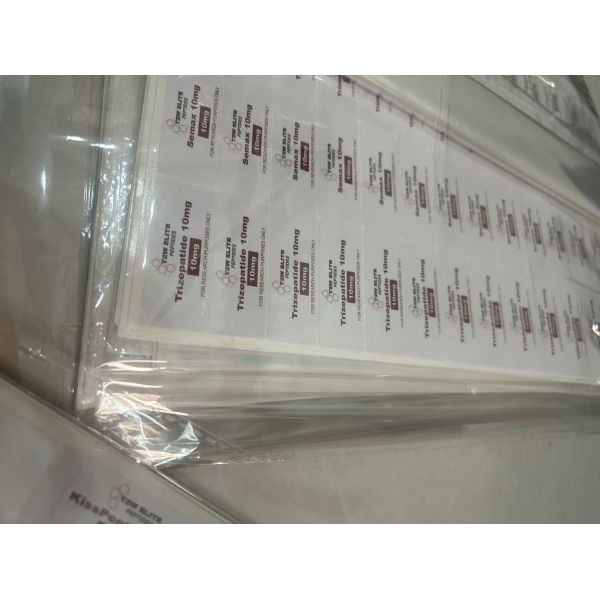 Waterproof Custom Size Glossy Finish Glass Vial Labels for Pharmaceutical Use