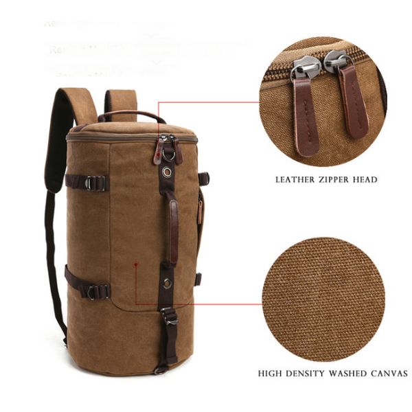 Vintage Stylish Travel Backpacks High Density Washed Canvas Material Made