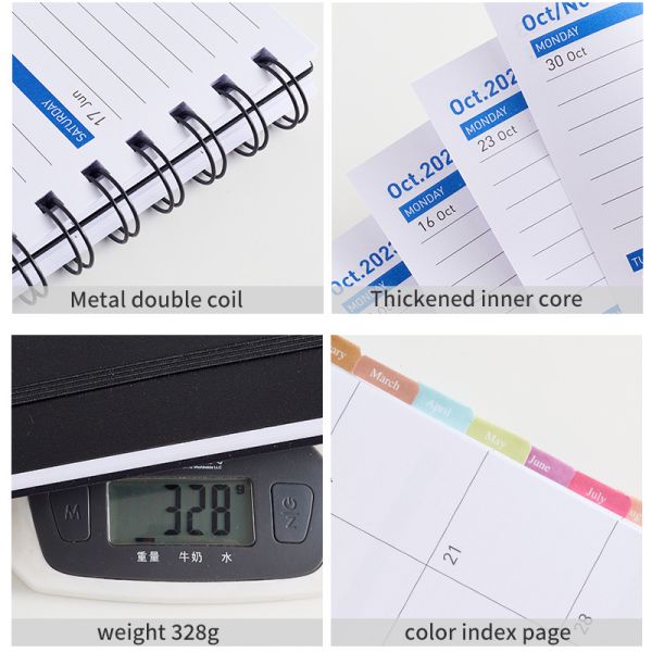 Настраиваемый ноутбук A5 Black Daily Planner с настраиваемым логотипом и размером