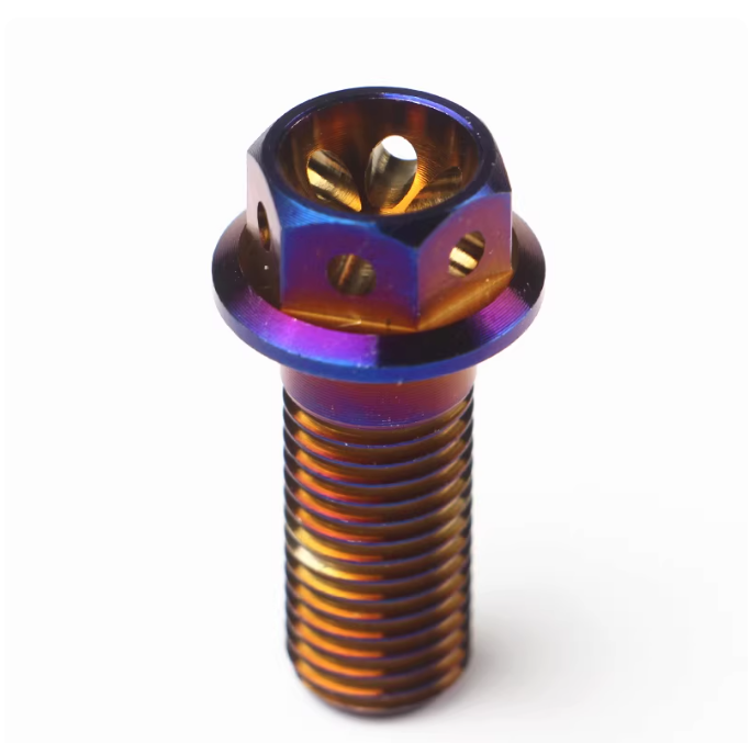 M20 Gold Blue Titanium Anodized  METAL BOLT Hex Serrated Flange Bolt DIN6921