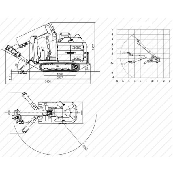 Pulverizador Subterrâneo de Concreto Projetado Transportador de Bocal Móvel 11kw Pequeno Volume
