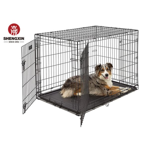 Space Saving 60x43x49.5cm Metal Dog Cage Sustainable Collapsible