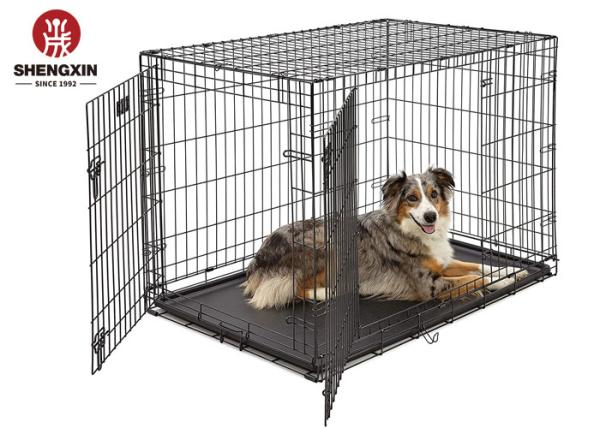 Space Saving 60x43x49.5cm Metal Dog Cage Sustainable Collapsible