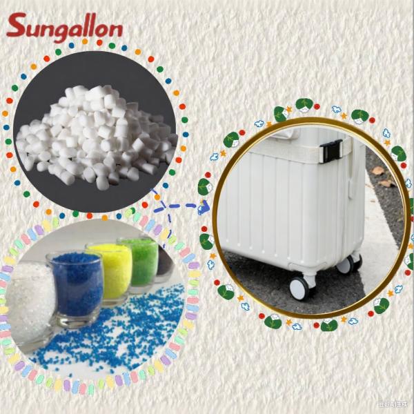 Partículas de TPE en stock para ruedas de maletas: dureza personalizada, flexibles y resistentes a impactos, bajo ruido para moldeo por inyección