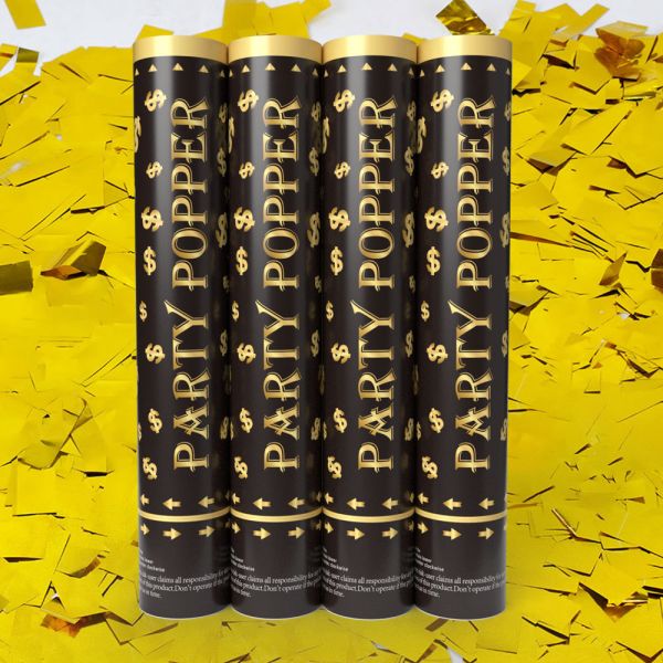 30cm Custom Logo Gold Metallic Confetti Cannon for Celebrations and Special Occasions