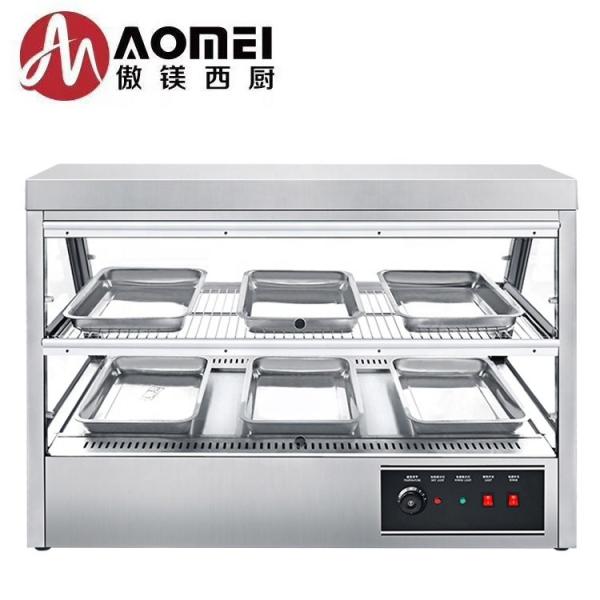 2-Tray Elétrico Vidro Quente Alimentos aquecedor Display Vitrine Intervalo de temperatura 30-85 graus