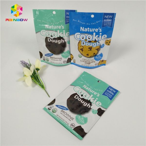 Doypack Resealable k Standing Up Aluminum Foil Bags Cookies Packaging