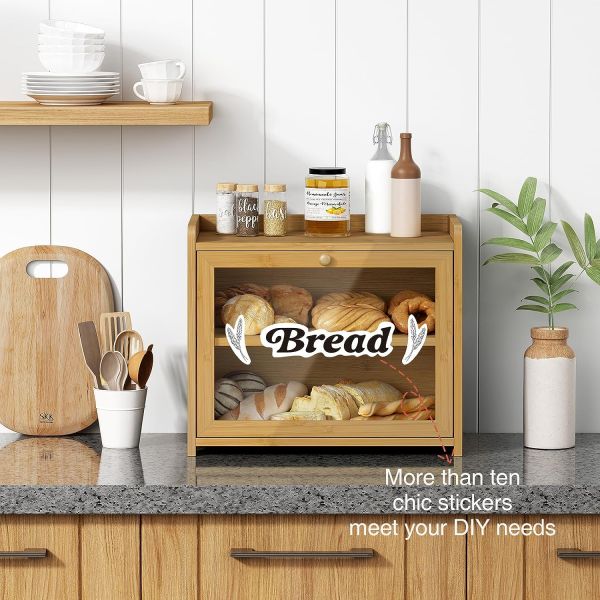 Custom Order Extra Large 2-Shelf Wooden Bread Storage Container for Kitchen Countertop