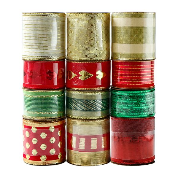 MSD 38mm Wire Edge Ribbon for Crafts DIY Gift Package Wrapping RIBBONS Pattern SOLID COLOR