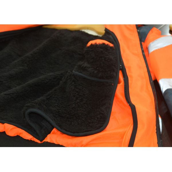 High Visible Mens Winter Work Clothes Pilot Jacket With Fake Fur Padded