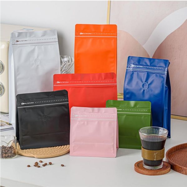 Customized Design Gravure Printed Surface Versatile Usage Flat Bottom Zipper Bag Reusable Coffee Package Bag