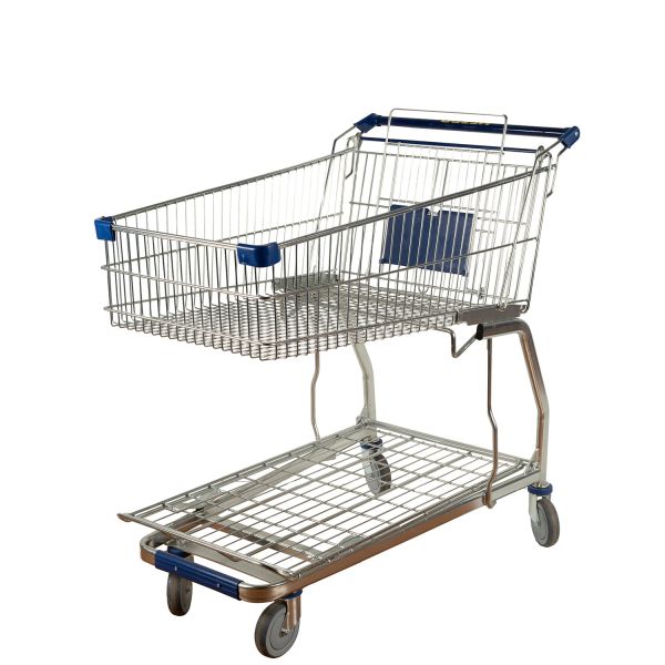 Ручная тележка гастронома длинного супермаркета клетки ячеистой сети металла большая с оптовой продажей шасси