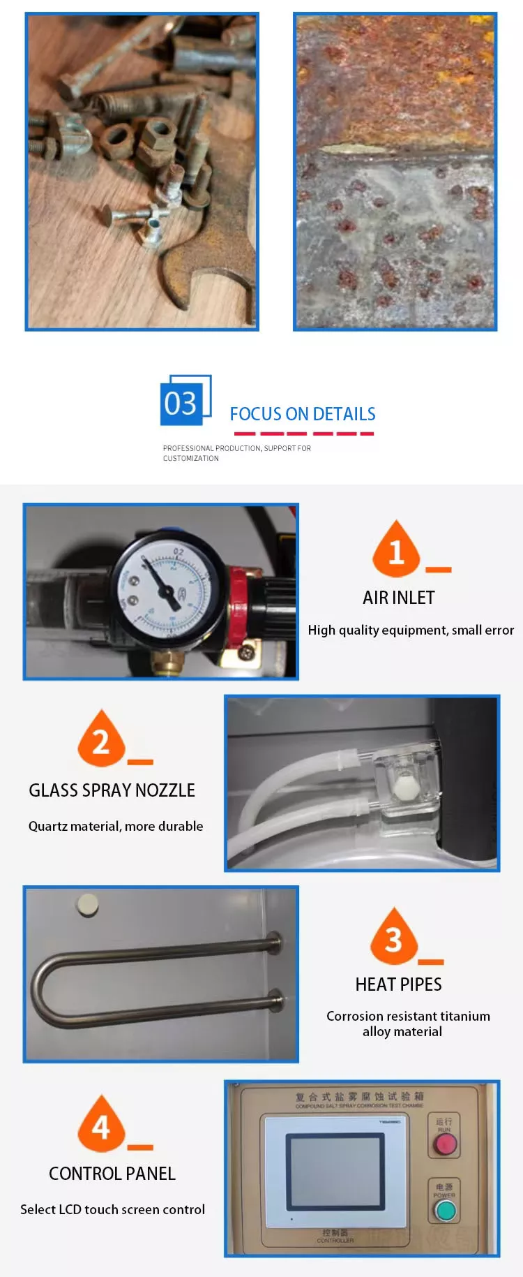 Intelligent Plc Salt Spray Fog Corrosion Test Device Atmosphere Salt Chamber