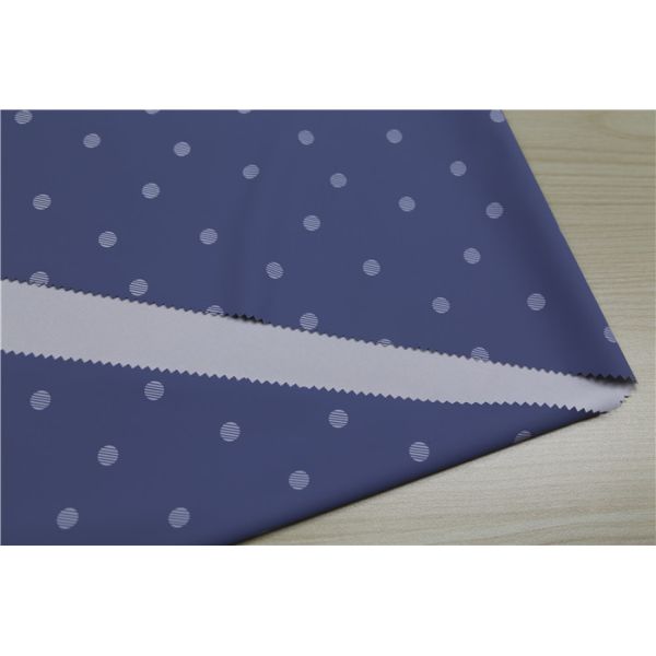 Abrasion Resistant Polyurethane Faux Leather Fabric White Dots 200g/㎡ Gram Weight
