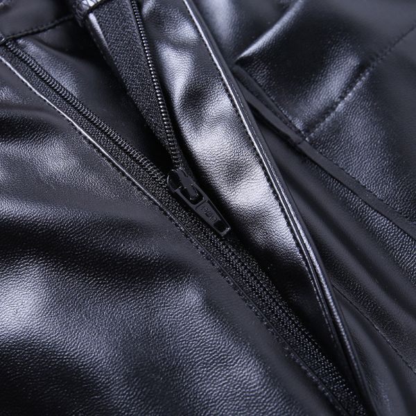 Sexy High Waisted Leather Pants Women Double Pocket