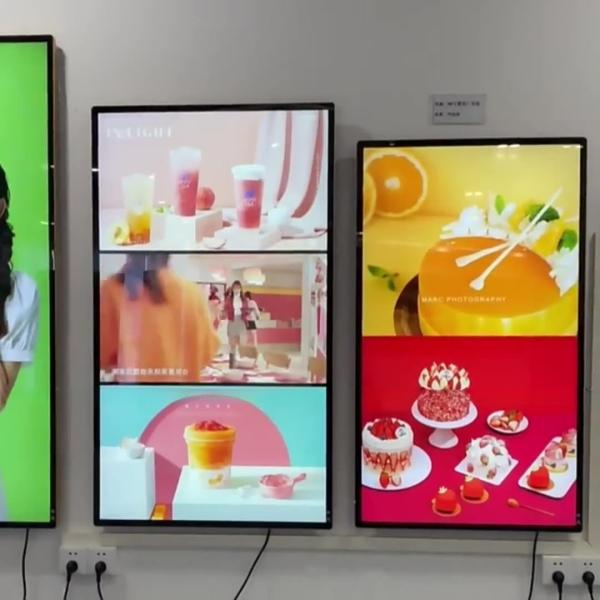 20 mm Super mince haut lumineux 400-700 nits moniteur LCD LED 43 pouces avec boîtier métallique et WIFI Android OS pour affichage de signalisation publicitaire