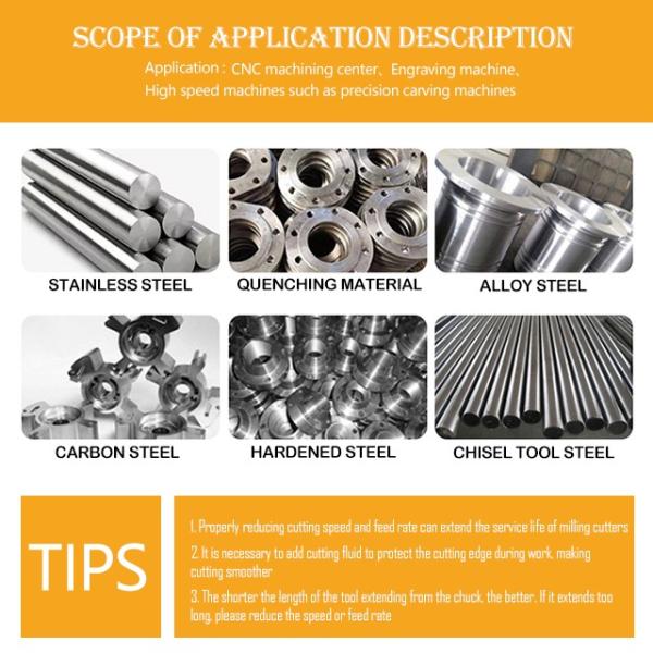 4-Flute Tungsten Carbide End Mill with 55-Degree Internal Radius and nACo4 Coating for CNC Machining