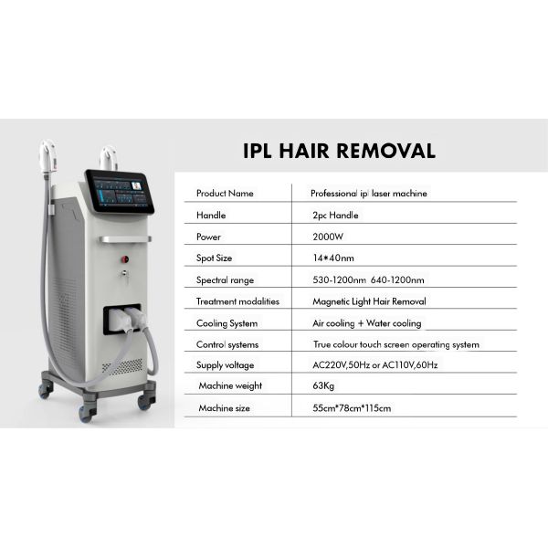 Dual Handle IPL DPL OPT Painless Hair Removal Skin Rejuvenation Machine