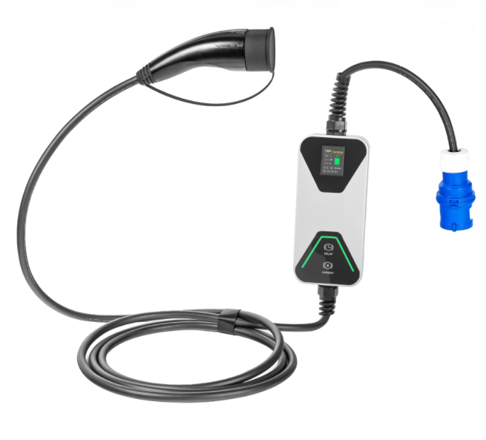 Sixpence Portable Type 2/Type 1 Charging Cable UK 3 Pin Adjustable Current 6-16A 5m for All Type 2 EVs/PHEVs