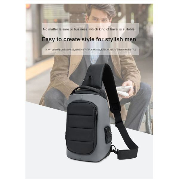 900D Laminating Oxford Anti Theft Chest Bag