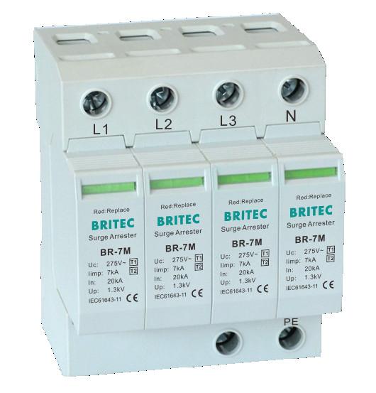 BR-7M 3P T1+T2 dispositivo de proteção contra ondas acústicas B+C Protector contra raios