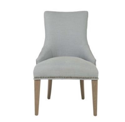 Nice design hote sale high back wing back tufted design linen fabric dining chair with button tufted