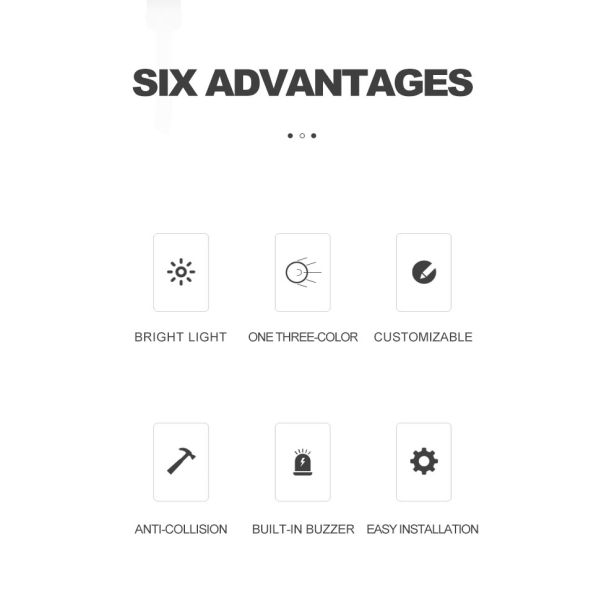 Lámpara indicadora LED de 24 V CC, hemisferio de 35 mm, luz indicadora de señal de 3 colores con color RYG