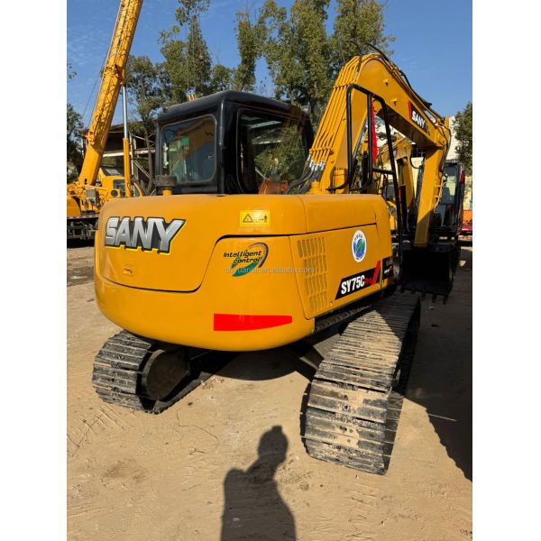 Année 2019 Excavatrice SANY 7T d'occasion SY75Cpro Conception en acier doux pour environnements difficiles