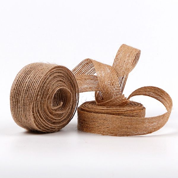 Stock Jute Burlap Ribbon for Gift Wrapping Solid Color Decorative Ribbon Christmas