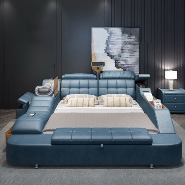 Leather Luxury Bedroom Sets Tufted Upholstered Bed Modern Design