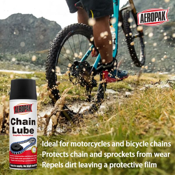 AEROPAK 200ml Automotive Chain Lube Spray Base Oil for Noise Reduction Drag Reduction Improved Transmission Efficiency Fast